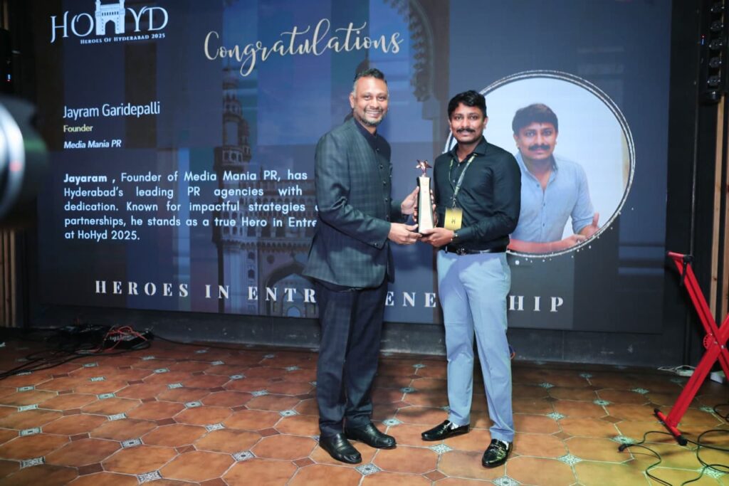 PR Professional Jayaram Bags ‘Hero in Entrepreneurship’ at Heroes of Hyderabad Awards 2025 Telugu News