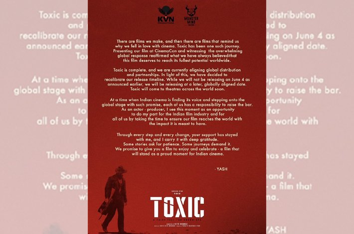 అందుకే టాక్సిక్‌ చిత్రాన్ని మరోసారి వాయిదా వేశాం – యశ్‌ Telugu News
